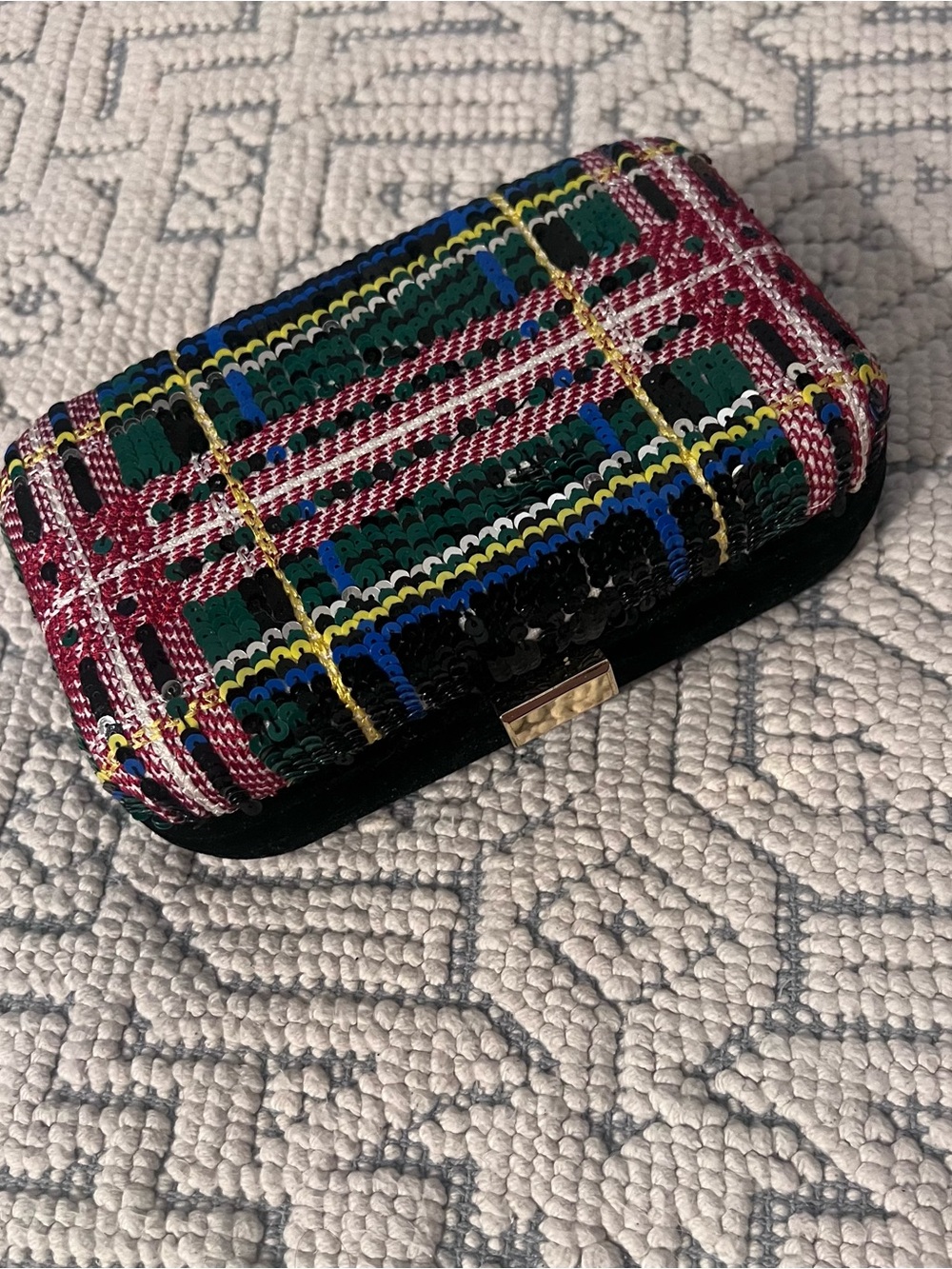 J. Crew Multicolor Sequin Plaid Clutch - Picture 5 of 8
